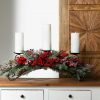 Frosted Pine and Mixed Berry Centerpiece Candle Holder 31″L